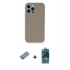 MARSİLYAN™- iPhone 13 Pro Max Kılıf Zirve Modern Özel Seri - Siyah 18D Cam Ekran Koruyucu + Shine Kamera Lens Koruma Cam - GI