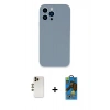MARSİLYAN™- iPhone 13 Pro Max Kılıf Zirve Modern Özel Seri - Siyah 18D Cam Ekran Koruyucu + Shine Kamera Lens - GD