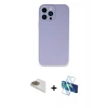 MARSİLYAN™- iPhone 13 Pro Max Kılıf Zirve Modern Özel Seri - Siyah 3D Antistatik Cam Ekran Koruyucu + Pers Alüminyum Kamera Lens - GD