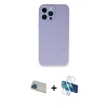 MARSİLYAN™- iPhone 13 Pro Max Kılıf Zirve Modern Özel Seri - Siyah 3D Antistatik Cam Ekran Koruyucu + Rainbow Kamera Lens Koruma Cam - MI