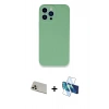 MARSİLYAN™- iPhone 13 Pro Max Kılıf Zirve Modern Özel Seri - Siyah 3D Antistatik Cam Ekran Koruyucu + Rainbow Kamera Lens Koruma Cam - REGD