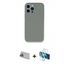 MARSİLYAN™- iPhone 13 Pro Max Kılıf Zirve Modern Özel Seri - Siyah 3D Antistatik Cam Ekran Koruyucu + Rainbow Kamera Lens Koruma Cam - MR