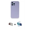 MARSİLYAN™- iPhone 13 Pro Max Kılıf Zirve Modern Özel Seri - Siyah 3D Antistatik Cam Ekran Koruyucu + Rainbow Kamera Lens Koruma Cam - KI
