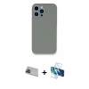 MARSİLYAN™- iPhone 13 Pro Max Kılıf Zirve Modern Özel Seri - Siyah 3D Antistatik Cam Ekran Koruyucu + Rainbow Kamera Lens Koruma Cam - MI