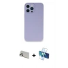 MARSİLYAN™- iPhone 13 Pro Max Kılıf Zirve Modern Özel Seri - Siyah 3D Antistatik Cam Ekran Koruyucu + Rainbow Kamera Lens Koruma Cam - BZ