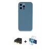 MARSİLYAN™- iPhone 13 Pro Max Kılıf Zirve Modern Özel Seri - Siyah 3D Antistatik Cam Ekran Koruyucu + Raze Metal Kamera Lens - GD