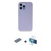 MARSİLYAN™- iPhone 13 Pro Max Kılıf Zirve Modern Özel Seri - Siyah 3D Antistatik Cam Ekran Koruyucu + Renkli Kamera Lens Koruma Cam - YL