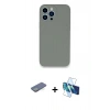MARSİLYAN™- iPhone 13 Pro Max Kılıf Zirve Modern Özel Seri - Siyah 3D Antistatik Cam Ekran Koruyucu + Renkli Kamera Lens Koruma Cam - YL