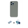 MARSİLYAN™- iPhone 13 Pro Max Kılıf Zirve Modern Özel Seri - Siyah 3D Antistatik Cam Ekran Koruyucu + Shine Kamera Lens Koruma Cam - MI