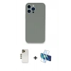 MARSİLYAN™- iPhone 13 Pro Max Kılıf Zirve Modern Özel Seri - Siyah 3D Antistatik Cam Ekran Koruyucu + Shine Kamera Lens - GD