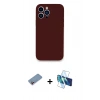 MARSİLYAN™- iPhone 13 Pro Max Kılıf Zirve Modern Özel Seri - Siyah 3D Antistatik Cam Ekran Koruyucu + Shine Kamera Lens Koruma Cam - PE