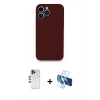 MARSİLYAN™- iPhone 13 Pro Max Kılıf Zirve Modern Özel Seri - Siyah 3D Antistatik Cam Ekran Koruyucu + Shine Kamera Lens - GD