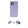 MARSİLYAN™- iPhone 13 Pro Max Kılıf Zirve Modern Özel Seri - Siyah 3D Antistatik Cam Ekran Koruyucu + Shine Kamera Lens Koruma Cam - GI