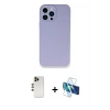 MARSİLYAN™- iPhone 13 Pro Max Kılıf Zirve Modern Özel Seri - Siyah 3D Antistatik Cam Ekran Koruyucu + Shine Kamera Lens - GD