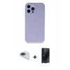 MARSİLYAN™- iPhone 13 Pro Max Kılıf Zirve Modern Özel Seri - Siyah 3D Antistatik Hayalet Cam Ekran Koruyucu + Pers Alüminyum Kamera Lens - LT