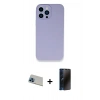 MARSİLYAN™- iPhone 13 Pro Max Kılıf Zirve Modern Özel Seri - Siyah 3D Antistatik Hayalet Cam Ekran Koruyucu + Rainbow Kamera Lens Koruma Cam - MI