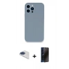 MARSİLYAN™- iPhone 13 Pro Max Kılıf Zirve Modern Özel Seri - Siyah 3D Antistatik Hayalet Cam Ekran Koruyucu + Pers Alüminyum Kamera Lens - LT