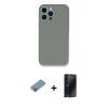 MARSİLYAN™- iPhone 13 Pro Max Kılıf Zirve Modern Özel Seri - Siyah 3D Antistatik Hayalet Cam Ekran Koruyucu + Shine Kamera Lens Koruma Cam - GI