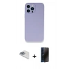 MARSİLYAN™- iPhone 13 Pro Max Kılıf Zirve Modern Özel Seri - Siyah 3D Antistatik Hayalet Cam Ekran Koruyucu + Pers Alüminyum Kamera Lens - SABE