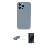 MARSİLYAN™- iPhone 13 Pro Max Kılıf Zirve Modern Özel Seri - Siyah 3D Antistatik Hayalet Cam Ekran Koruyucu + Renkli Kamera Lens Koruma Cam - PE