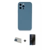 MARSİLYAN™- iPhone 13 Pro Max Kılıf Zirve Modern Özel Seri - Siyah 3D Antistatik Hayalet Cam Ekran Koruyucu + Rainbow Kamera Lens Koruma Cam - MI