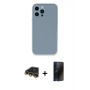 MARSİLYAN™- iPhone 13 Pro Max Kılıf Zirve Modern Özel Seri - Siyah 3D Antistatik Hayalet Cam Ekran Koruyucu + Raze Metal Kamera Lens - GD
