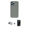 MARSİLYAN™- iPhone 13 Pro Max Kılıf Zirve Modern Özel Seri - Siyah 3D Antistatik Hayalet Cam Ekran Koruyucu + Rainbow Kamera Lens Koruma Cam - MI