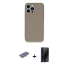 MARSİLYAN™- iPhone 13 Pro Max Kılıf Zirve Modern Özel Seri - Siyah 3D Antistatik Hayalet Cam Ekran Koruyucu + Renkli Kamera Lens Koruma Cam - TU