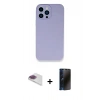 MARSİLYAN™- iPhone 13 Pro Max Kılıf Zirve Modern Özel Seri - Siyah 3D Antistatik Hayalet Cam Ekran Koruyucu + Pers Alüminyum Kamera Lens - GI