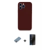 MARSİLYAN™- iPhone 13 Pro Max Kılıf Zirve Modern Özel Seri - Siyah 3D Antistatik Hayalet Cam Ekran Koruyucu + Shine Kamera Lens Koruma Cam - GI