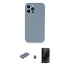 MARSİLYAN™- iPhone 13 Pro Max Kılıf Zirve Modern Özel Seri - Siyah 3D Antistatik Hayalet Cam Ekran Koruyucu + Renkli Kamera Lens Koruma Cam - SI