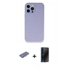 MARSİLYAN™- iPhone 13 Pro Max Kılıf Zirve Modern Özel Seri - Siyah 3D Antistatik Hayalet Cam Ekran Koruyucu + Renkli Kamera Lens Koruma Cam - PE