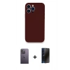 MARSİLYAN™- iPhone 13 Pro Max Kılıf Zirve Modern Özel Seri - Siyah 3D Antistatik Hayalet Cam Ekran Koruyucu + Neon Fosforlu Kamera Lens - BZ