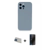 MARSİLYAN™- iPhone 13 Pro Max Kılıf Zirve Modern Özel Seri - Siyah 3D Antistatik Hayalet Cam Ekran Koruyucu + Rainbow Kamera Lens Koruma Cam - MI