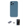 MARSİLYAN™- iPhone 13 Pro Max Kılıf Zirve Modern Özel Seri - Siyah 3D Antistatik Hayalet Cam Ekran Koruyucu + Renkli Kamera Lens Koruma Cam - PE