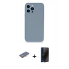 MARSİLYAN™- iPhone 13 Pro Max Kılıf Zirve Modern Özel Seri - Siyah 3D Antistatik Hayalet Cam Ekran Koruyucu + Renkli Kamera Lens Koruma Cam - TU