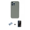 MARSİLYAN™- iPhone 13 Pro Max Kılıf Zirve Modern Özel Seri - Siyah 3D Antistatik Hayalet Cam Ekran Koruyucu + Shine Kamera Lens Koruma Cam - MI