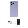 MARSİLYAN™- iPhone 13 Pro Max Kılıf Zirve Modern Özel Seri - Siyah 3D Antistatik Hayalet Cam Ekran Koruyucu + Pers Alüminyum Kamera Lens - GD