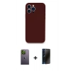 MARSİLYAN™- iPhone 13 Pro Max Kılıf Zirve Modern Özel Seri - Siyah 3D Antistatik Hayalet Cam Ekran Koruyucu + Neon Fosforlu Kamera Lens - YL