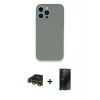 MARSİLYAN™- iPhone 13 Pro Max Kılıf Zirve Modern Özel Seri - Siyah 3D Antistatik Hayalet Cam Ekran Koruyucu + Raze Metal Kamera Lens - GD