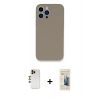 MARSİLYAN™- iPhone 13 Pro Max Kılıf Zirve Modern Özel Seri - Siyah 6D Mat Seramik Hayalet Nano Ekran Koruyucu + Shine Kamera Lens - GD