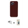 MARSİLYAN™- iPhone 13 Pro Max Kılıf Zirve Modern Özel Seri - Siyah 6D Mat Seramik Hayalet Nano Ekran Koruyucu + Pers Alüminyum Kamera Lens - SABE