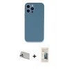MARSİLYAN™- iPhone 13 Pro Max Kılıf Zirve Modern Özel Seri - Siyah 6D Mat Seramik Hayalet Nano Ekran Koruyucu + Rainbow Kamera Lens Koruma Cam - BZ
