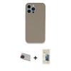 MARSİLYAN™- iPhone 13 Pro Max Kılıf Zirve Modern Özel Seri - Siyah 6D Mat Seramik Hayalet Nano Ekran Koruyucu + Rainbow Kamera Lens Koruma Cam - KI