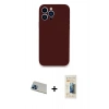 MARSİLYAN™- iPhone 13 Pro Max Kılıf Zirve Modern Özel Seri - Siyah 6D Mat Seramik Hayalet Nano Ekran Koruyucu + Rainbow Kamera Lens Koruma Cam - MI