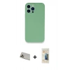 MARSİLYAN™- iPhone 13 Pro Max Kılıf Zirve Modern Özel Seri - Siyah 6D Mat Seramik Hayalet Nano Ekran Koruyucu + Rainbow Kamera Lens Koruma Cam - REGD