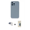 MARSİLYAN™- iPhone 13 Pro Max Kılıf Zirve Modern Özel Seri - Siyah 6D Mat Seramik Hayalet Nano Ekran Koruyucu + Pers Alüminyum Kamera Lens - LT