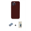 MARSİLYAN™- iPhone 13 Pro Max Kılıf Zirve Modern Özel Seri - Siyah 6D Mat Seramik Hayalet Nano Ekran Koruyucu + Shine Kamera Lens Koruma Cam - PE