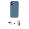 MARSİLYAN™- iPhone 13 Pro Max Kılıf Zirve Modern Özel Seri - Siyah 6D Mat Seramik Hayalet Nano Ekran Koruyucu + Pers Alüminyum Kamera Lens - LT