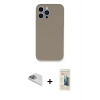 MARSİLYAN™- iPhone 13 Pro Max Kılıf Zirve Modern Özel Seri - Siyah 6D Mat Seramik Hayalet Nano Ekran Koruyucu + Pers Alüminyum Kamera Lens - SABE